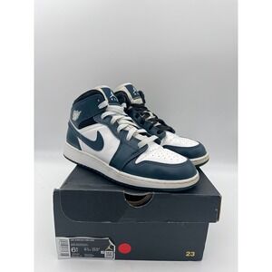 Nike Air Jordan 1 Mid GS Armory Navy White Black 554725-411 Mens 6.5Y Sneakers